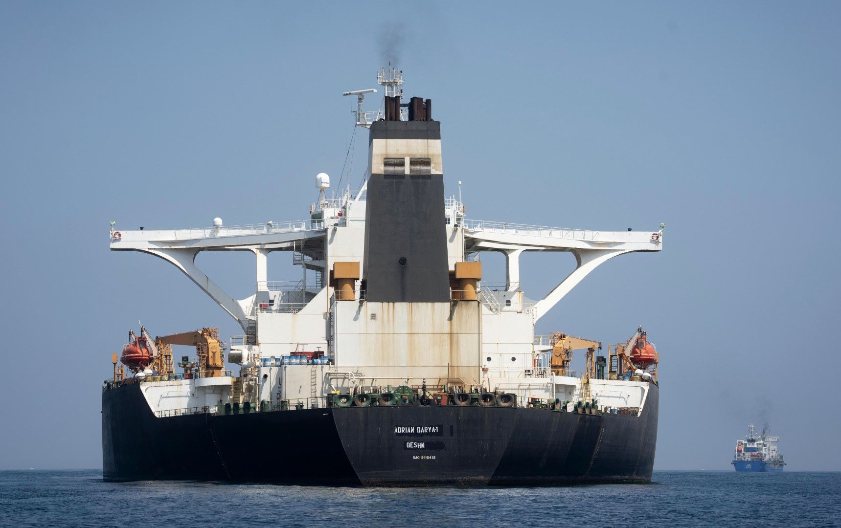 Иранският танкер "Адриан Даря", който плава из Средиземно море, след като бе освободен от гибралтарските власти
