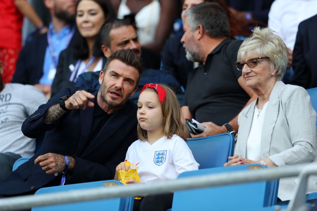 Дейвид Бекъм с Дъщеря си - Харпър, на финала на Световното първенство за жени на FIFA