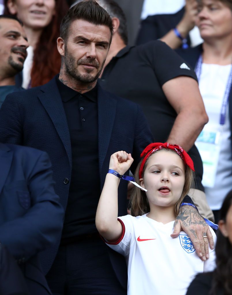 Дейвид Бекъм с Дъщеря си - Харпър, на финала на Световното първенство за жени на FIFA