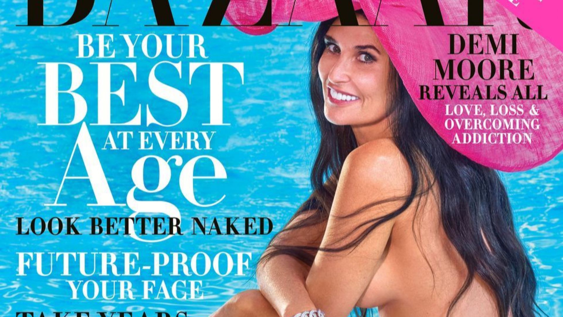 Деми Мур позира гола на корицата на Harper's Bazaar