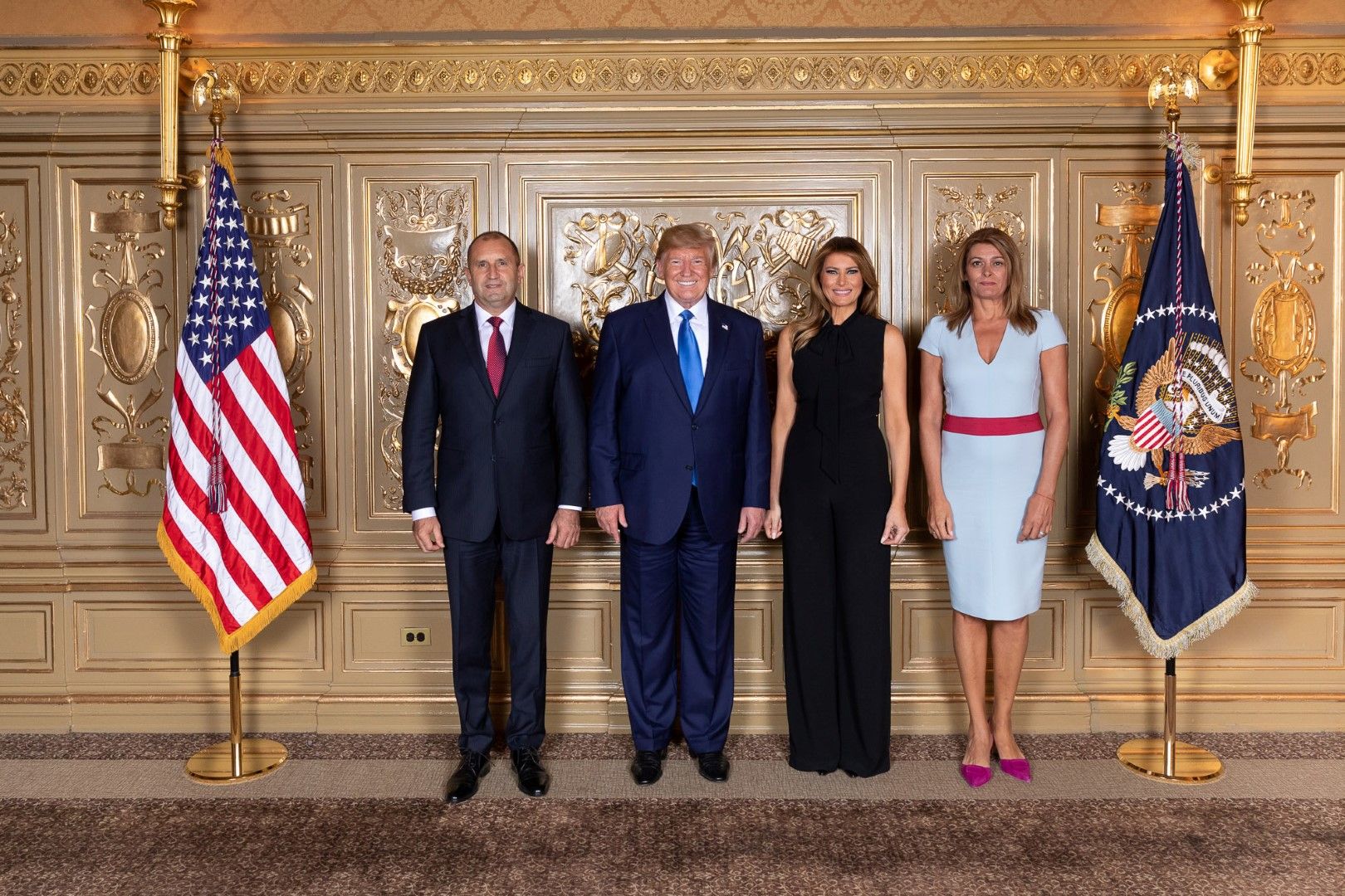 Румен Радев и Доналд Тръмп и съпругите им се срещнаха по време на Общото събрание на ООН през есента на 2019 г.