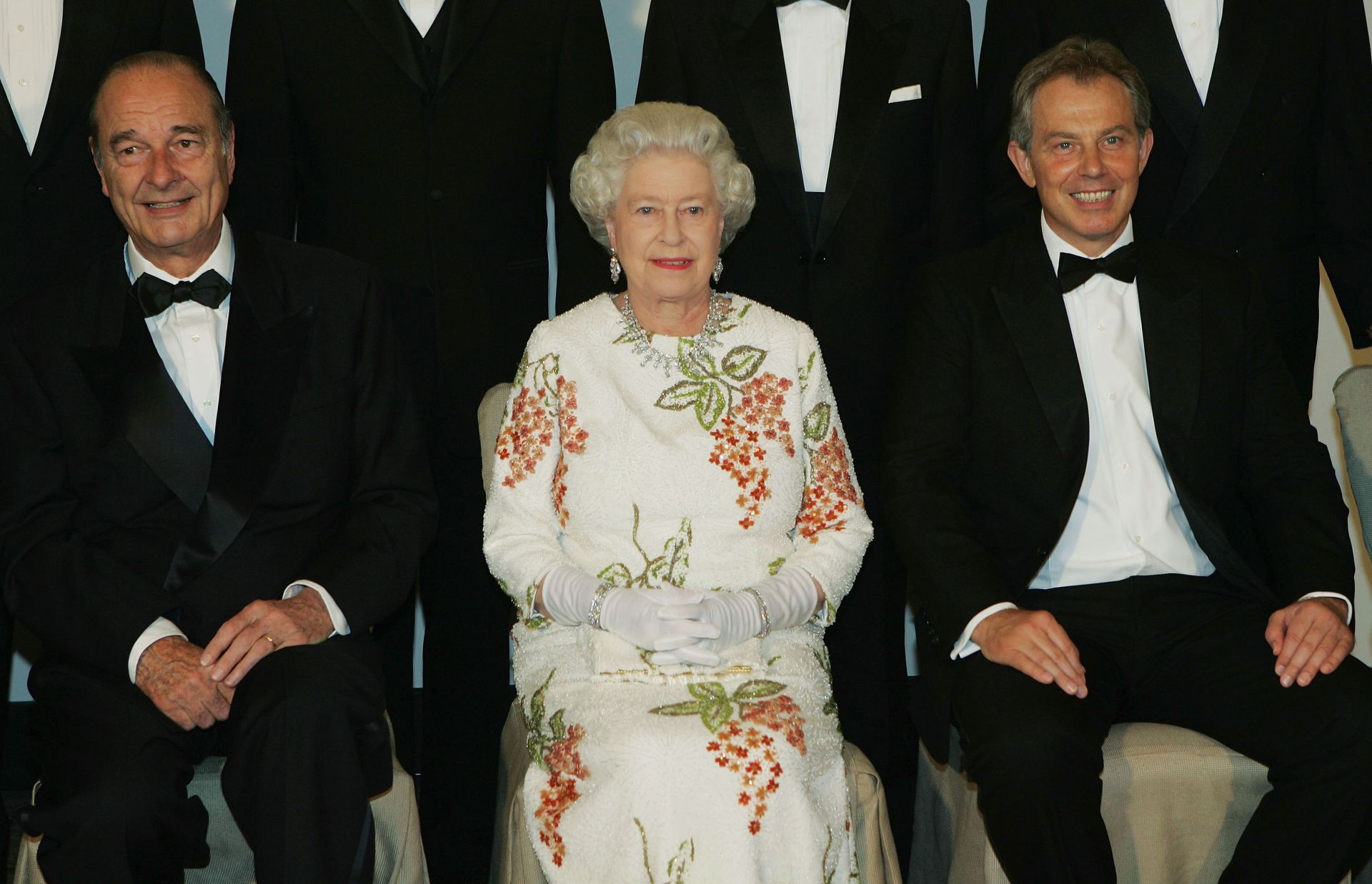 Жак Ширак е приет от Кралицата по повод на срещата на Г8 през 2005 г.