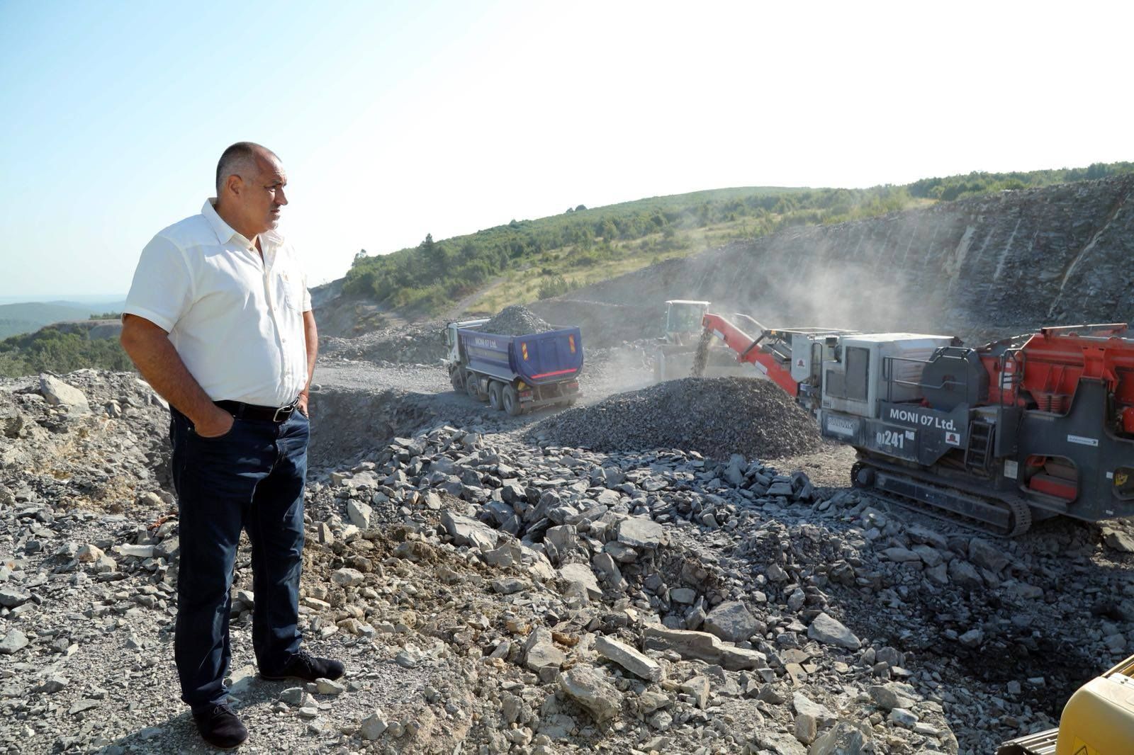 7 август 2018 г. Бойко Борисов инспектира строителството на магистрала "Хемус" в участъка между Ябланица и Боаза