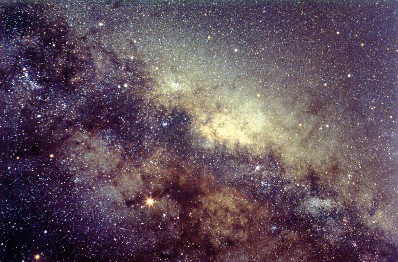 Центърът на Млечния път, заснет с фотоапарат