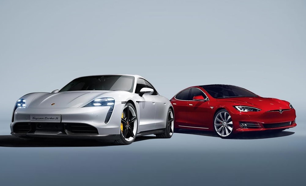 Porsche Taycan срещу Tesla Model S (видео)