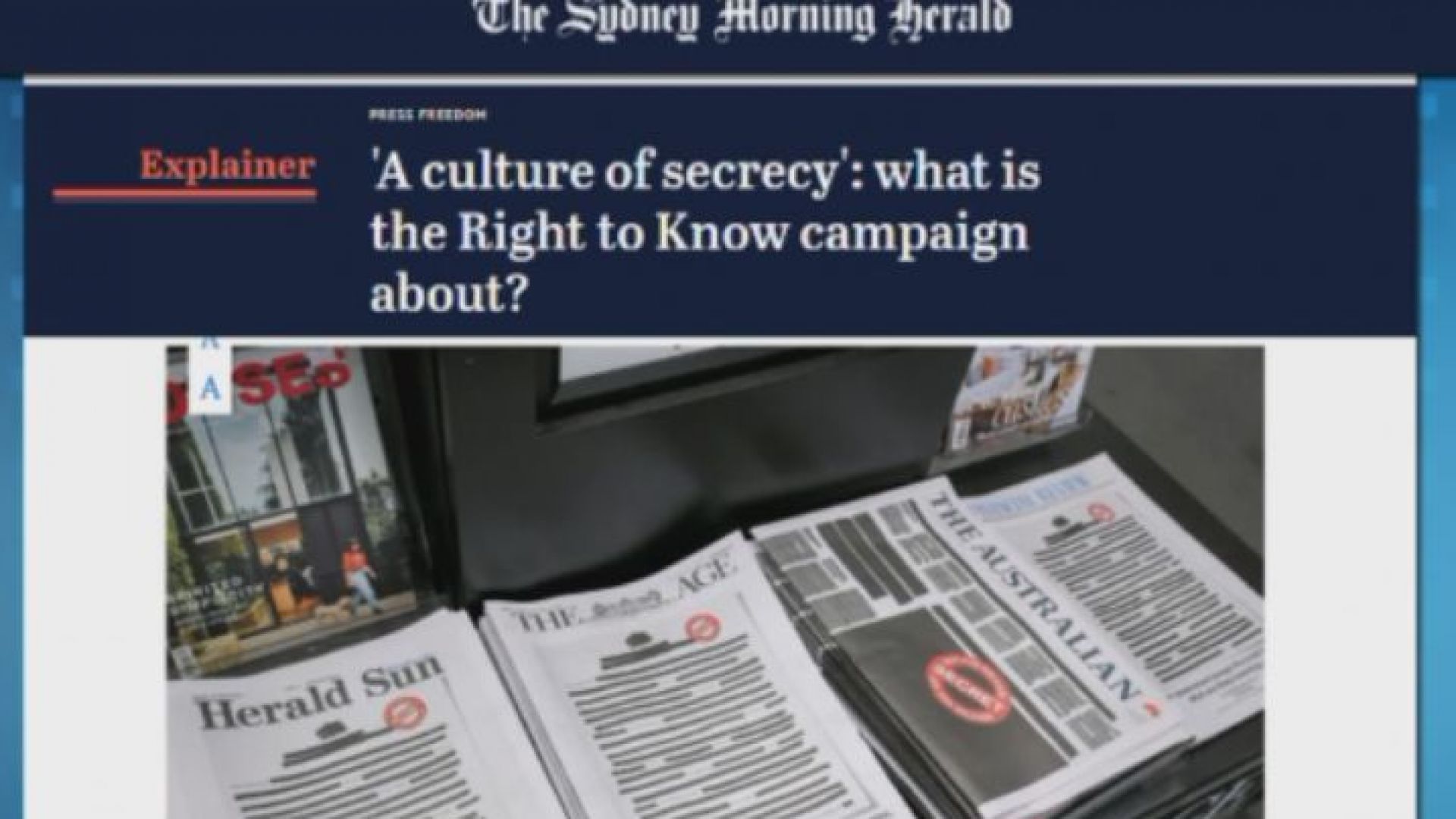Водещи австралийски вестници излязоха днес с първи страници на които