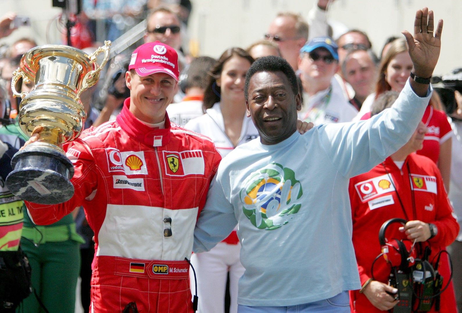 С великия Михаел Шумахер след Гран при на Бразилия