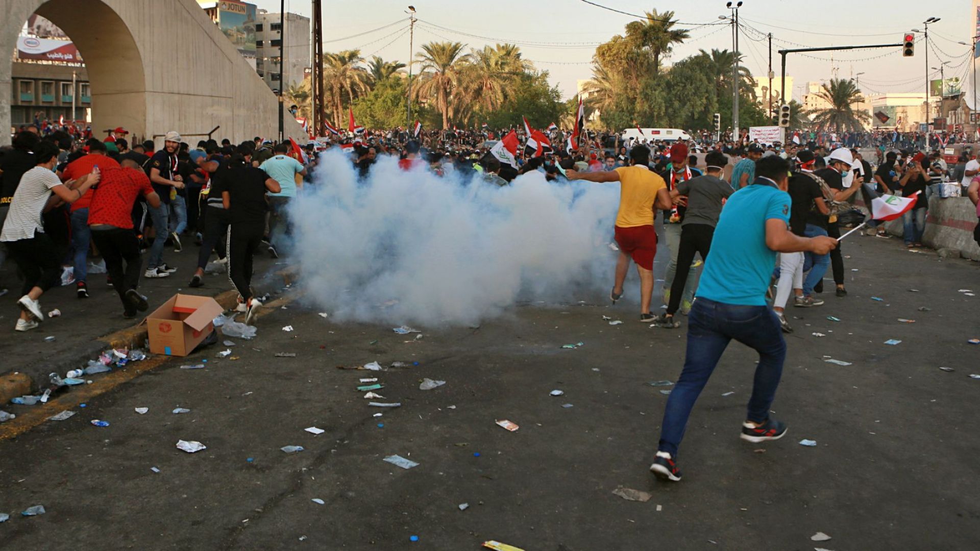 Иракските контратерористични сили CTS разпръснаха демонстрацията в южния иракски град