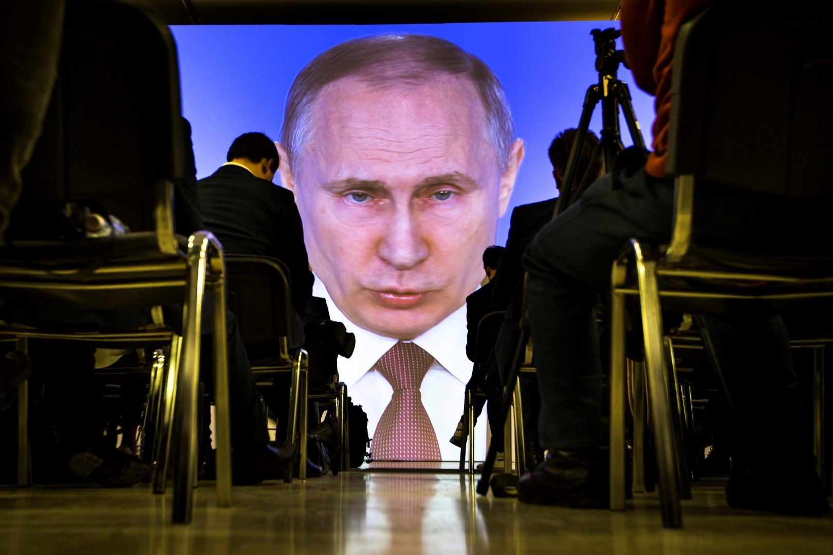 Една от прословутите годишни пресконференции на руския президент