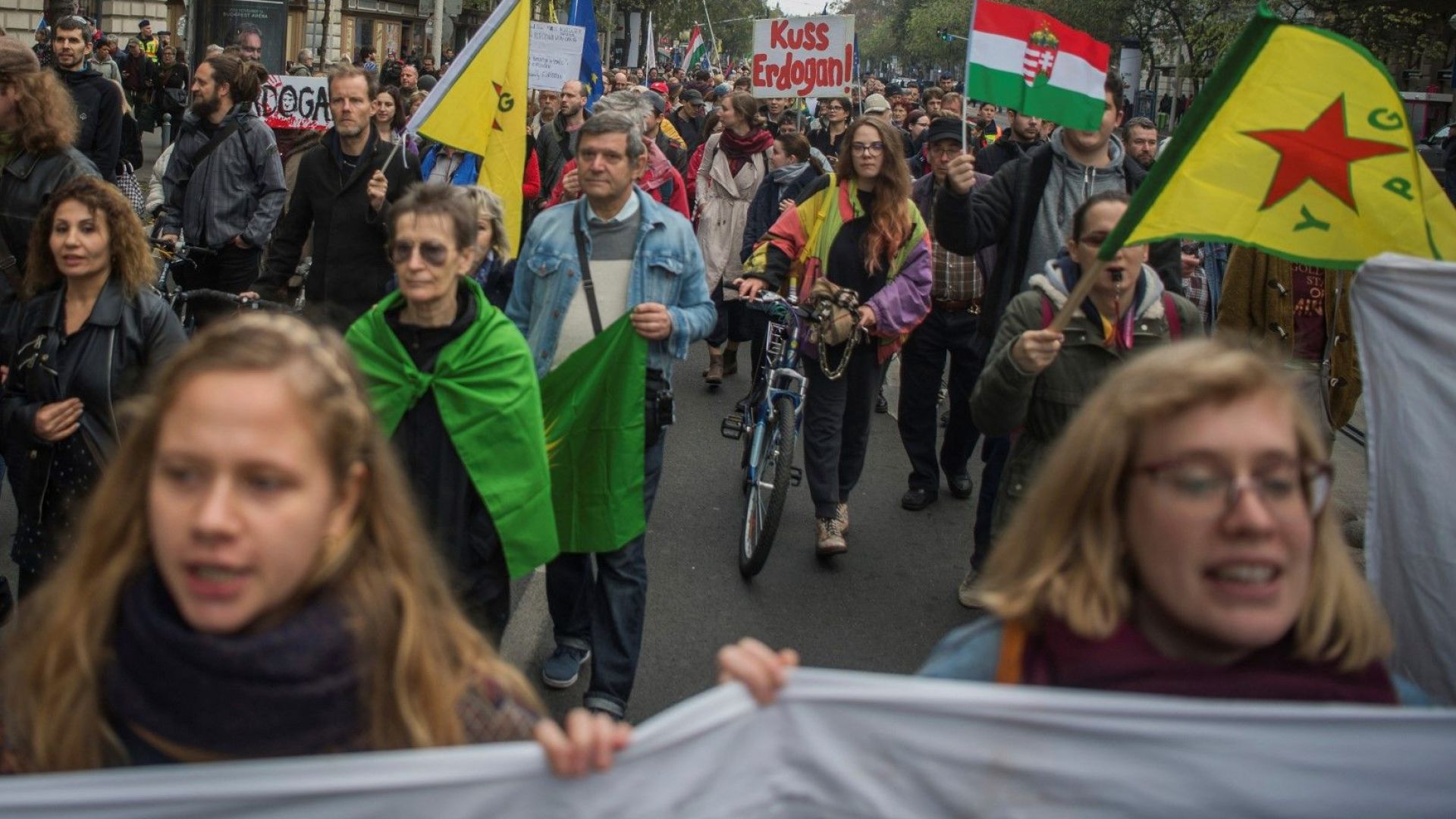 Протест срещу посещението на Ердоган в Унгария 