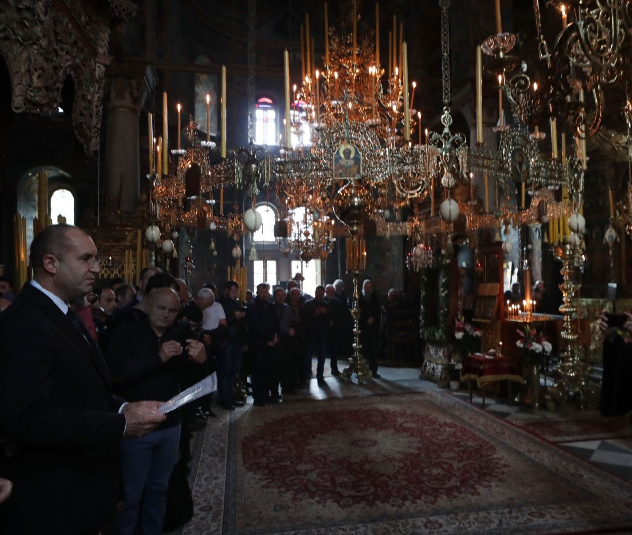 Румен Радев в Зографския манастир на Света гора
