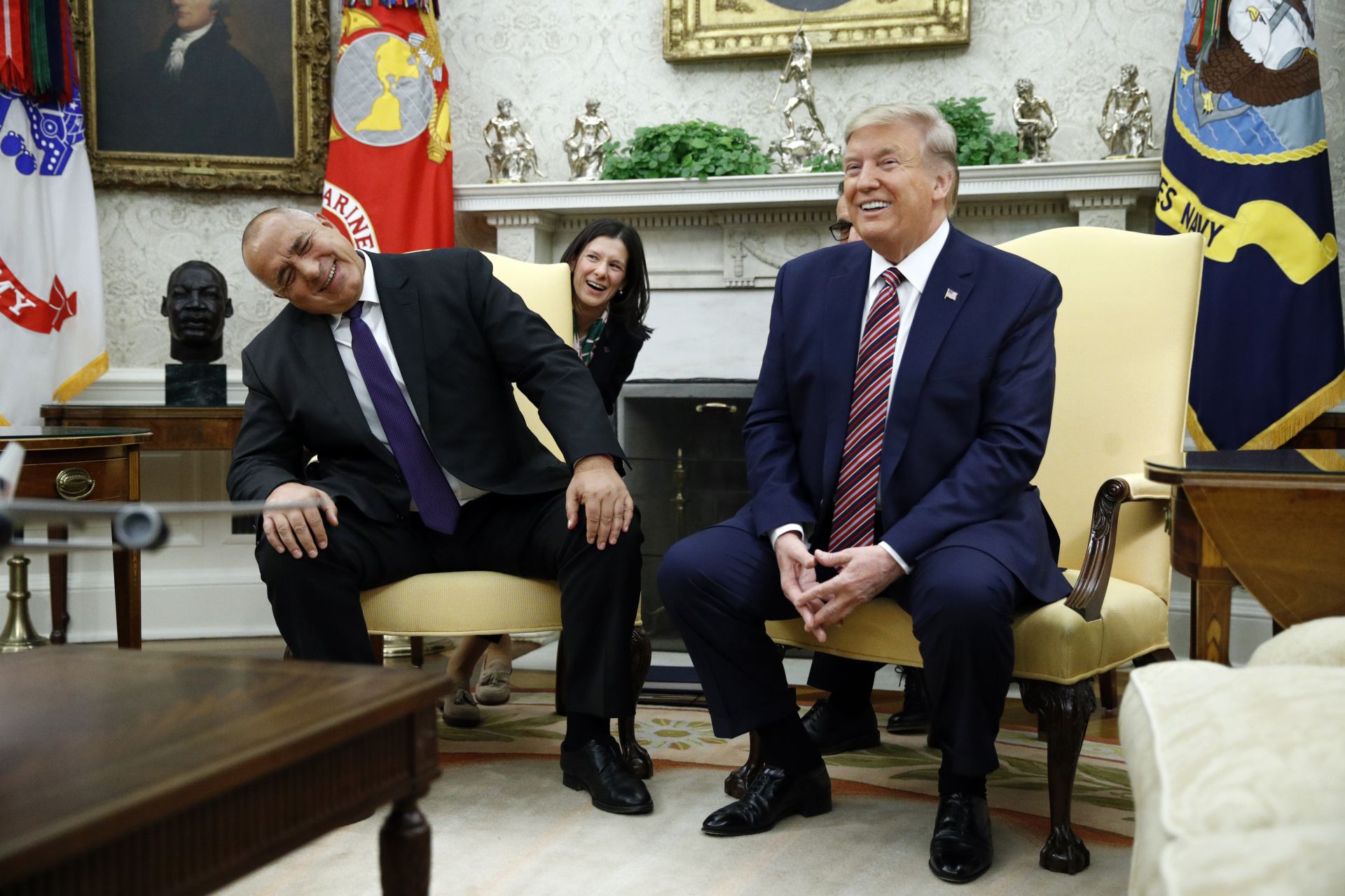 Едно от емблематичните събития на 2019 г. беше срещата на Бойко Борисов с Доналд Тръмп, на която двамата бяха във видимо добро настроение