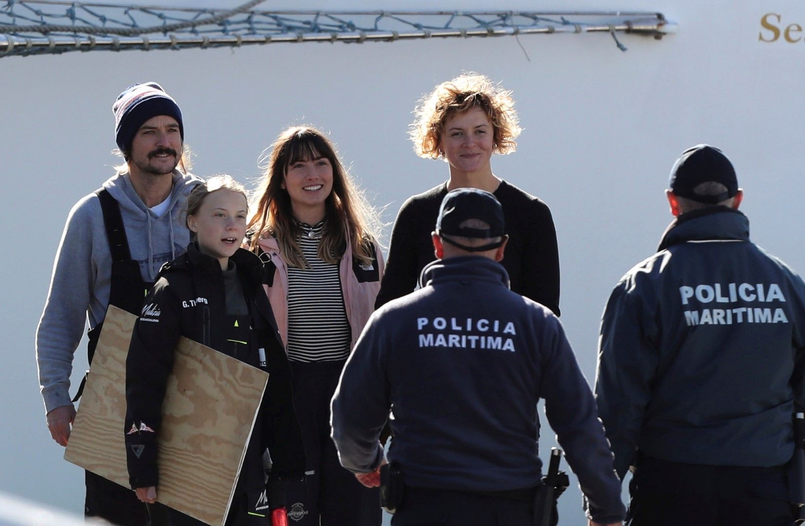 Среща с полицаи на пристанището в Лисабон