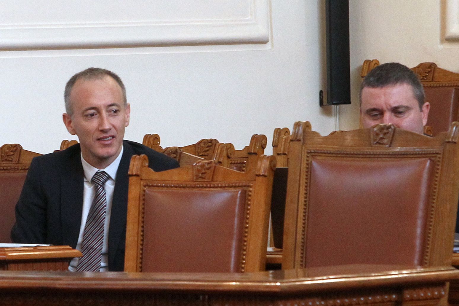 Красимир Вълчев и финансовият министър Владислав Горанов при обсъждането на бюджета