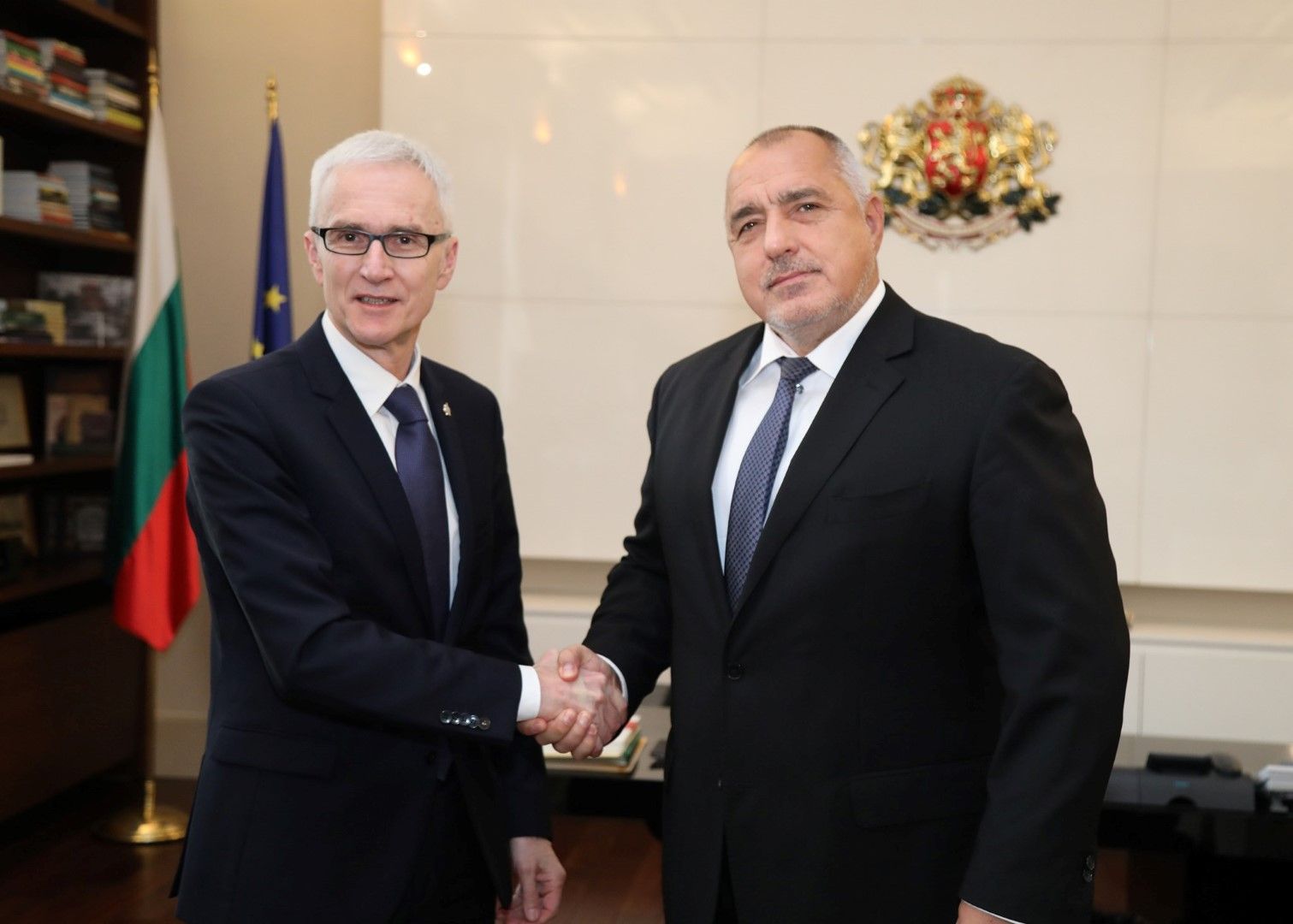 Премиерът Бойко Борисов разговаря с генералния секретар на Интерпол Юрген Щок