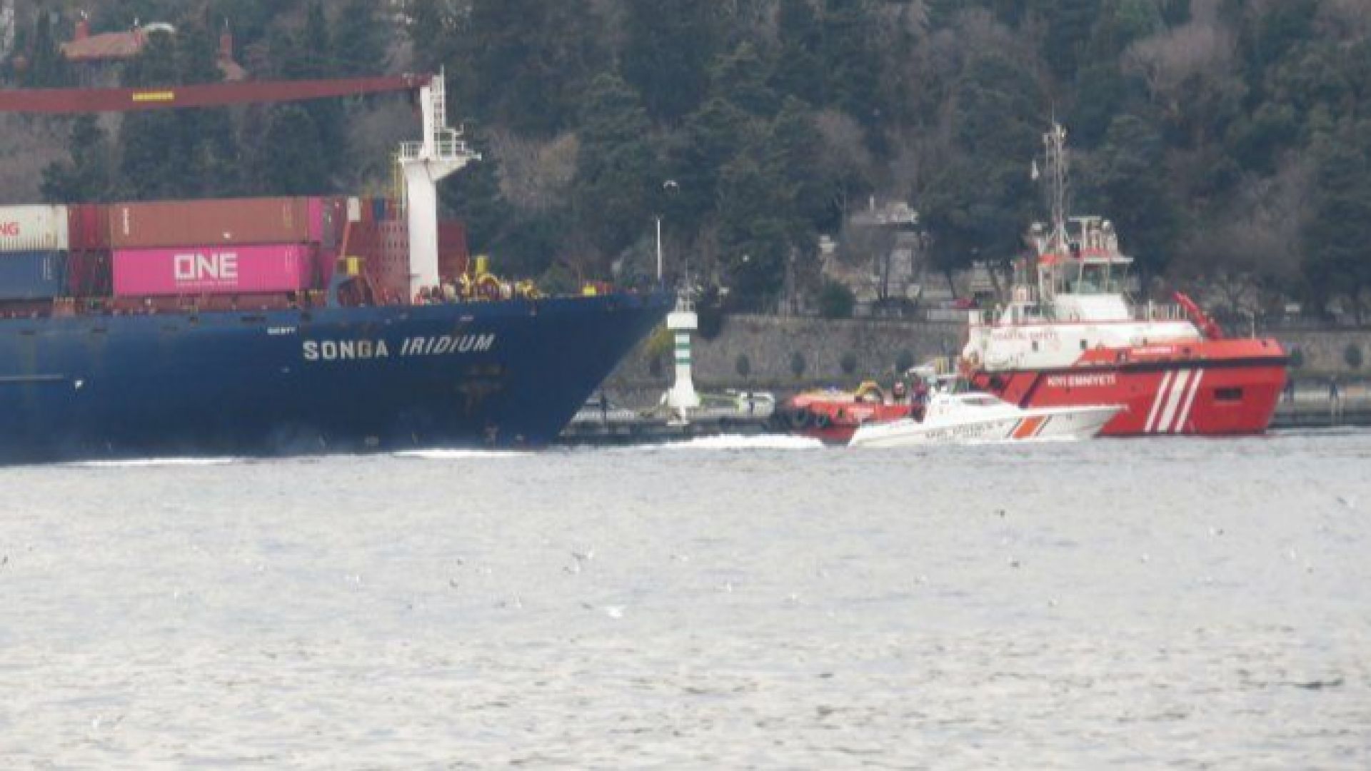 Товарен кораб се блъсна в брега в Босфора в петък