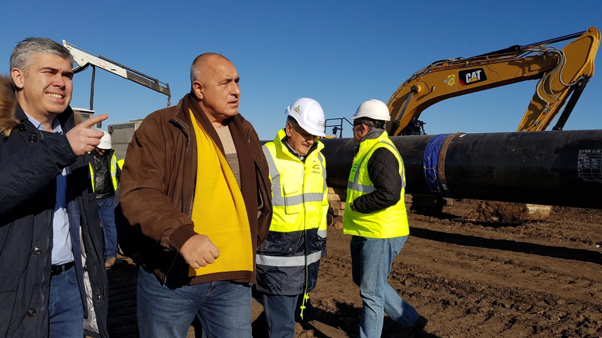 Премиерът Бойко Борисов инспектира вече построеното трасе на газопровода Балкански