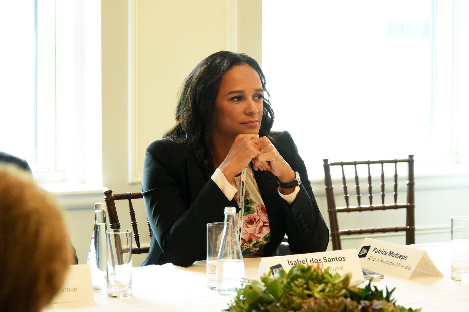 Изабел душ Сантуш участва в кръгла маса на тема „Еволюцията на бизнеса в енергетиката“ на Глобалния бизнес форум на Блумбърг в хотел „Плаза“ на 26 септември 2018 г. в Ню Йорк