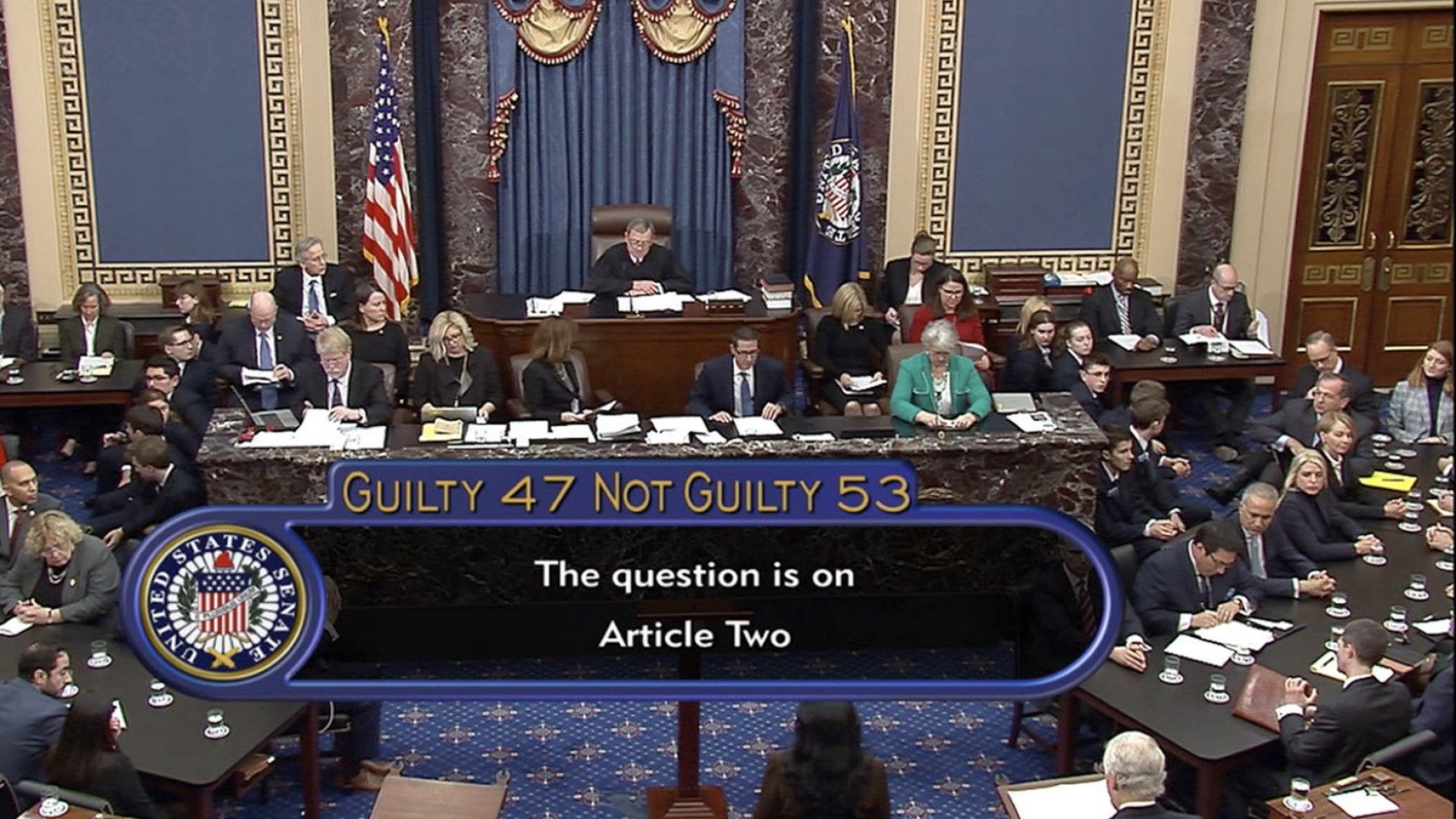 Сенатът на САЩ оправда президента Доналд Тръмп в процеса за