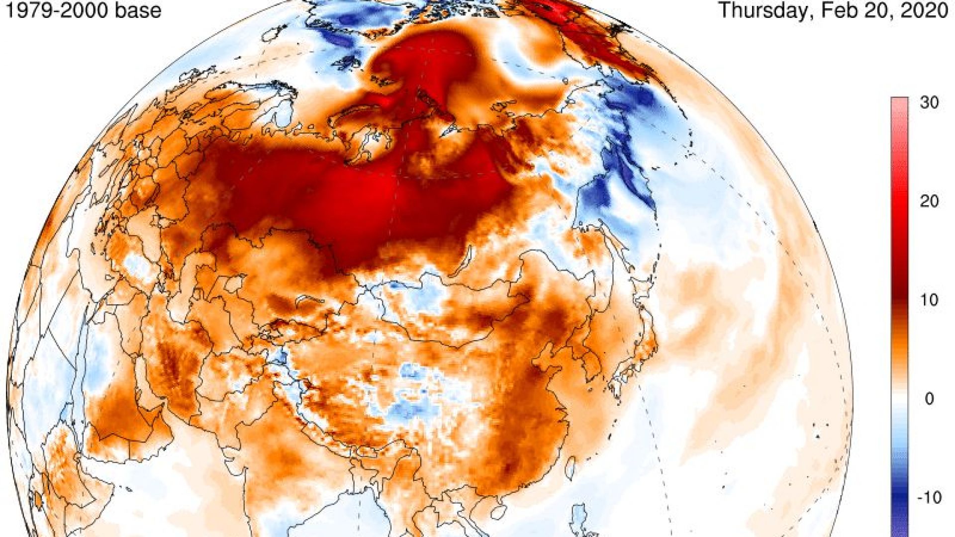 Червеното полукълбо - положителни температурни аномалии без аналог в историята