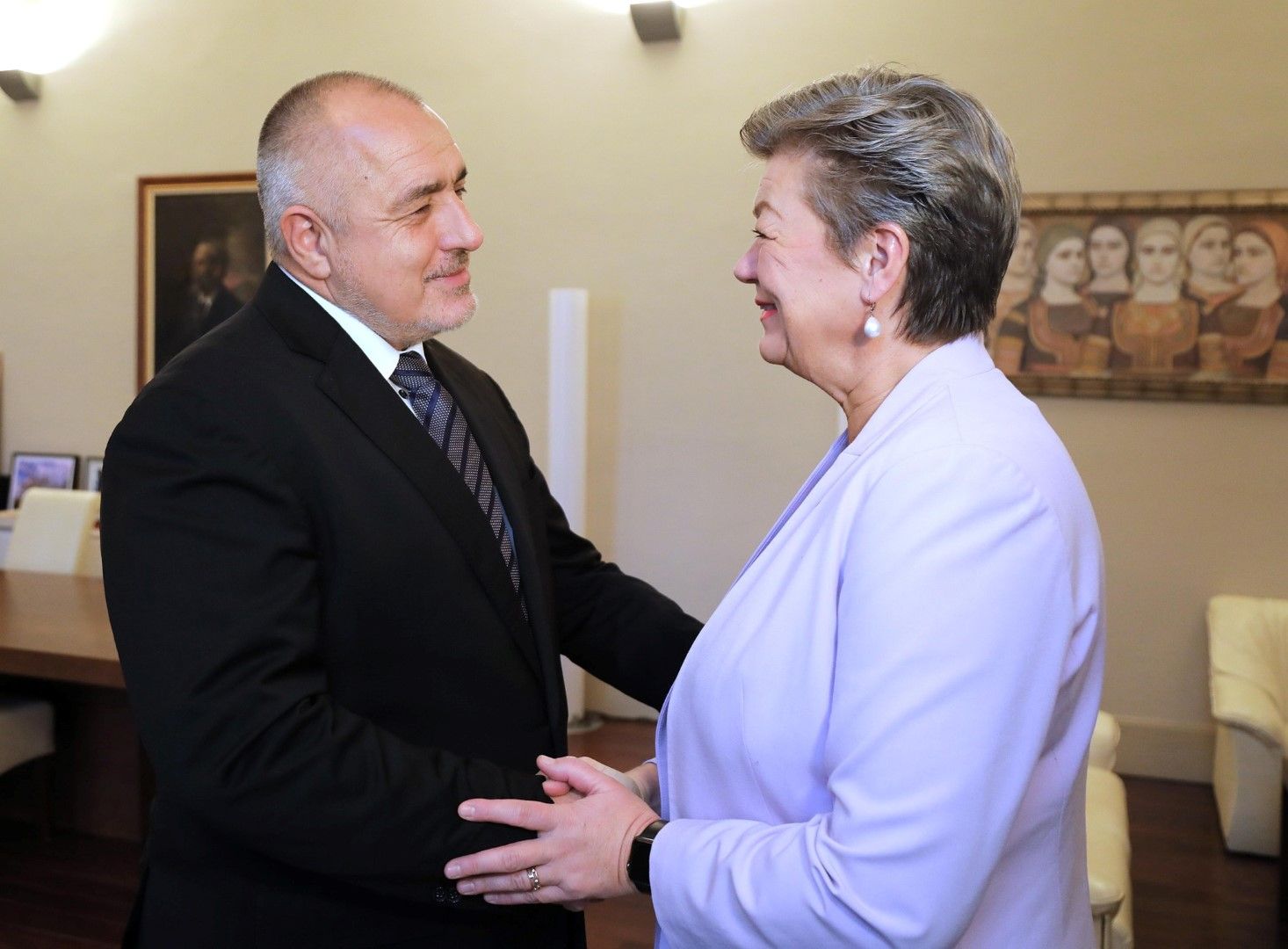 Премиерът Бойко Борисов се срещна в Министерския съвет с европейския комисар по вътрешни работи Илва Йохансон