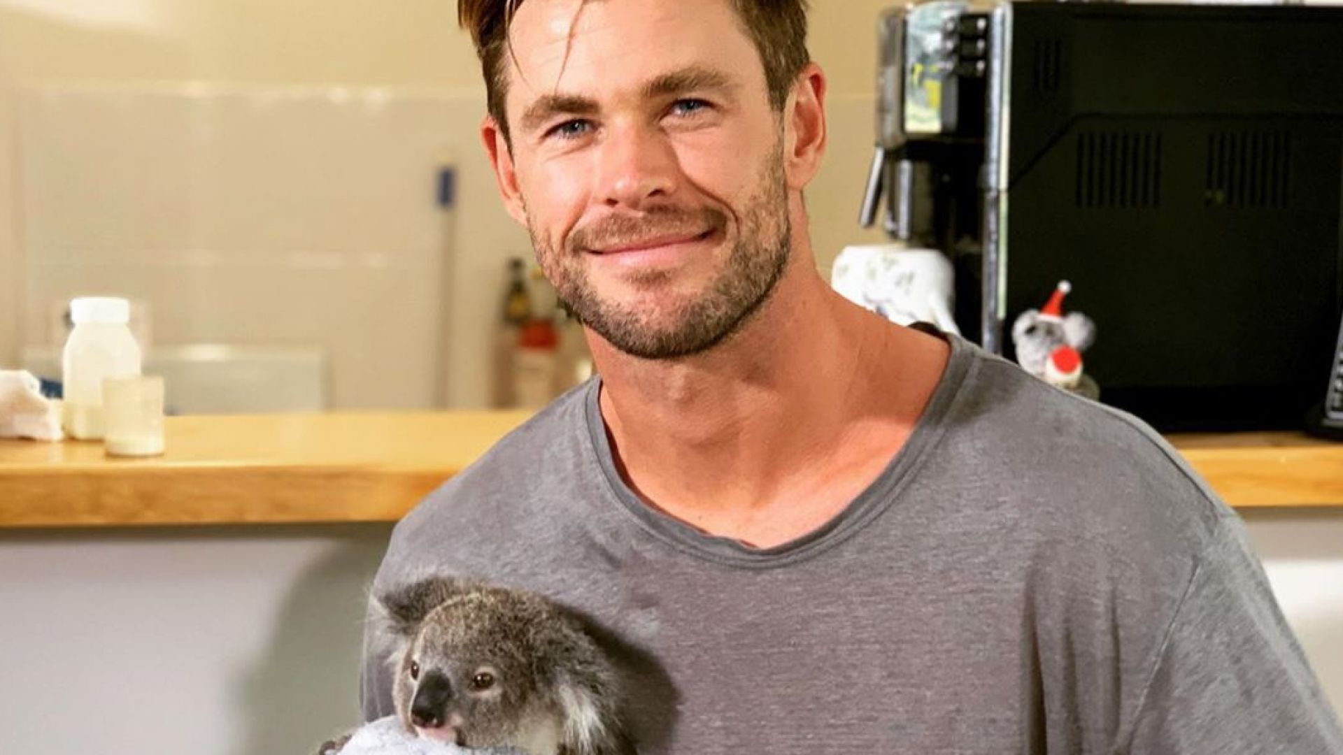 Крис Хемсуърт разтуптя сърцата на милиони със снимка с коала
