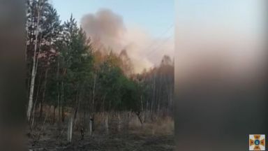 Повишено ниво на радиация заради пожар край Чернобил (видео)