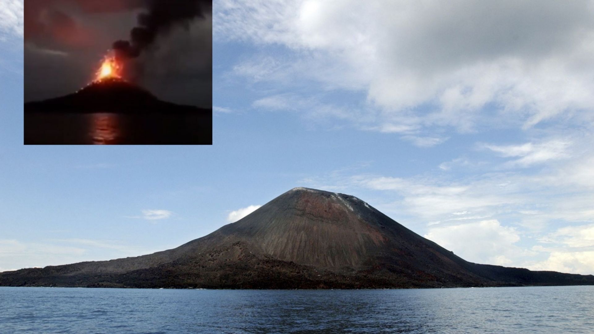 Вулканът Анак Кракатау в Индонезия изхвърли стълб от пепел висок