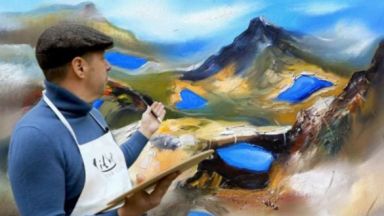 В Страстната седмица, художникът Павел Митков рисува Седемте Рилски Езера - духовния символ на България