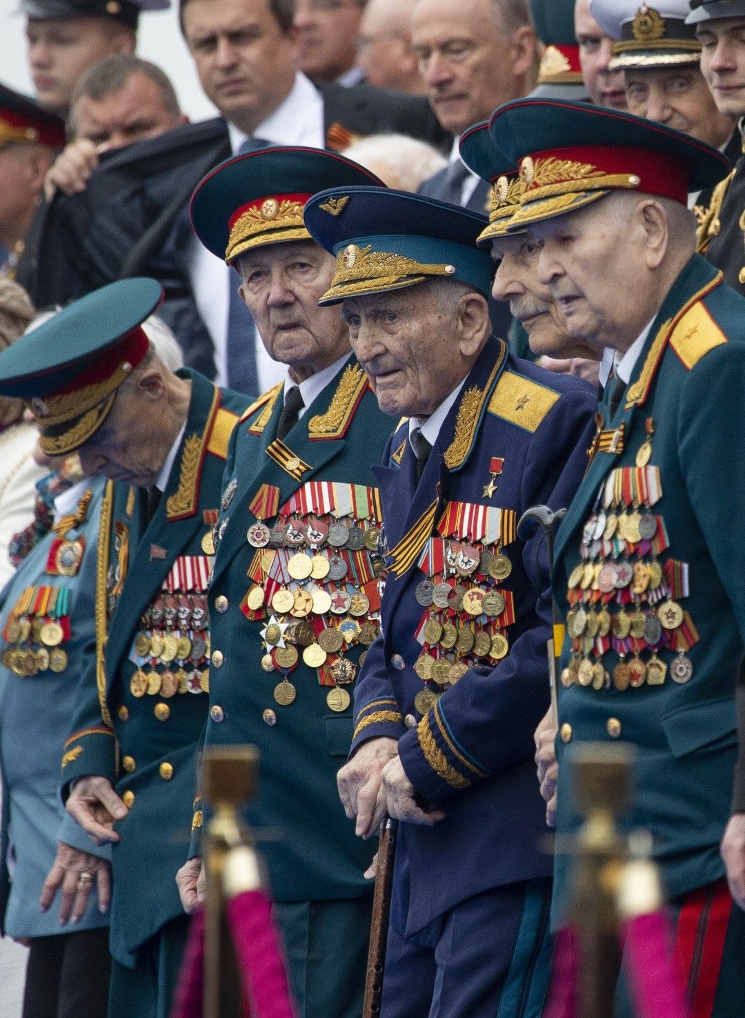 Ветерани от Втората световна война по време на военния парад на Червения площад - 9 май 2019 г.