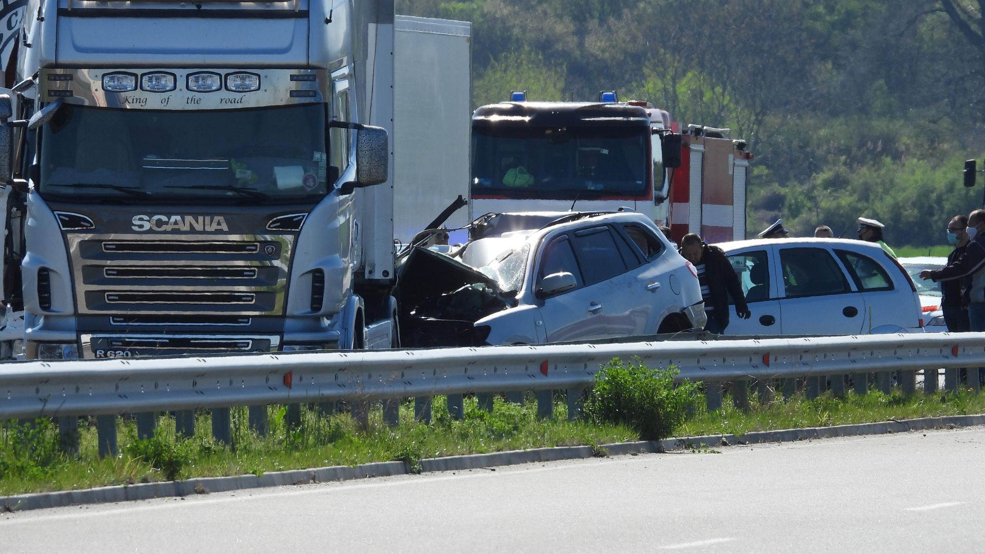 Тежка верижна катастрофа на изхода на София на магистрала "Тракия"