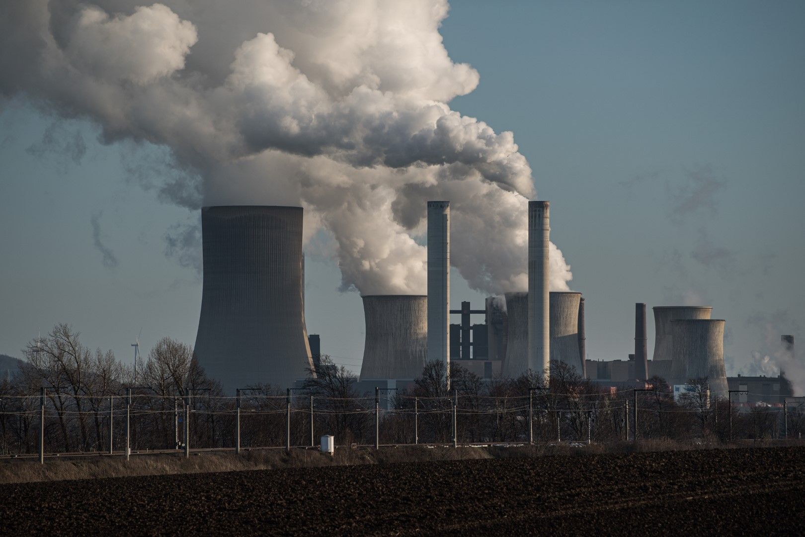 Топлоелектрическата централа на въглища в Бергхайм, Германия. ЕС постави целта за намаляване с 55% на вредните емисии до 10 години