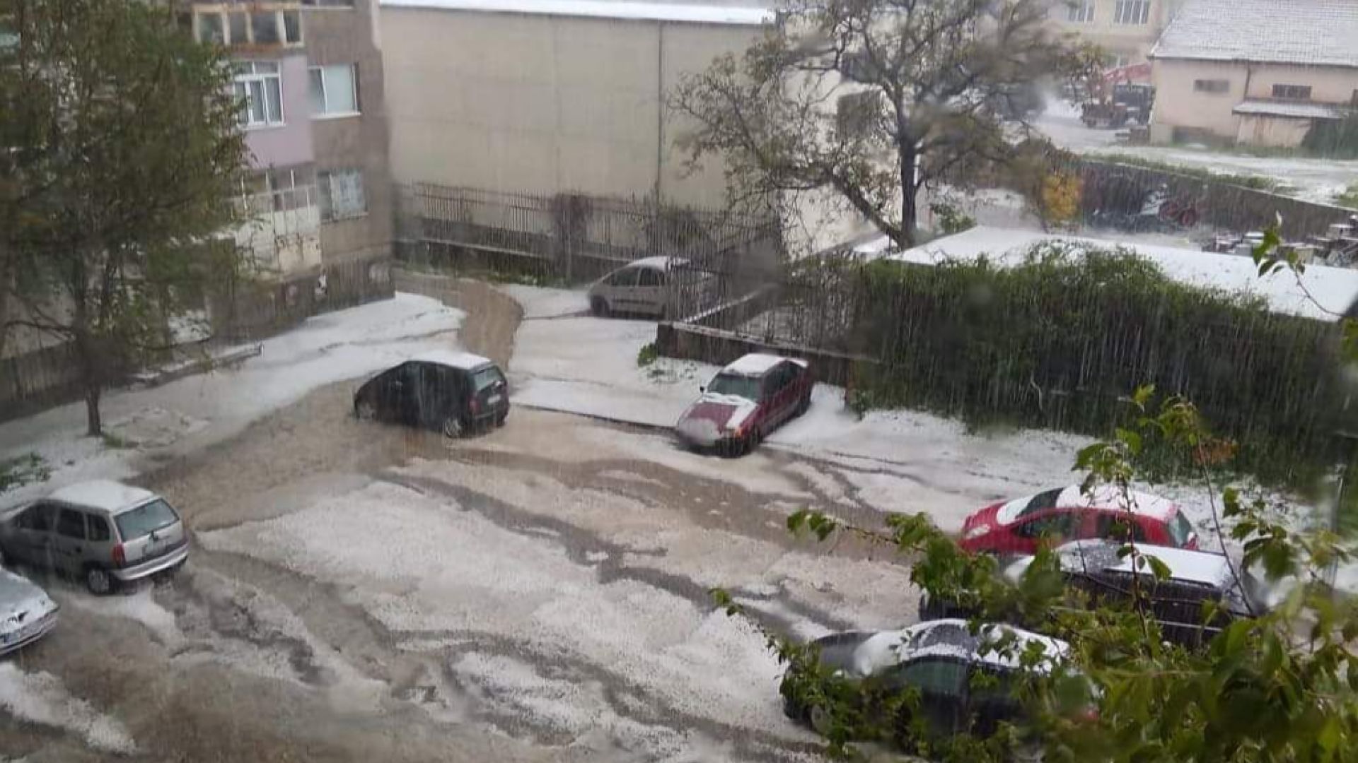 Градушка с размери на грахово зърно валя в централната част