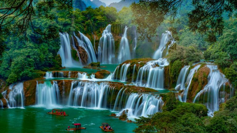 Водопадът Детиан Китай и Виетнам (Снимка: iStock by Getty Images ...