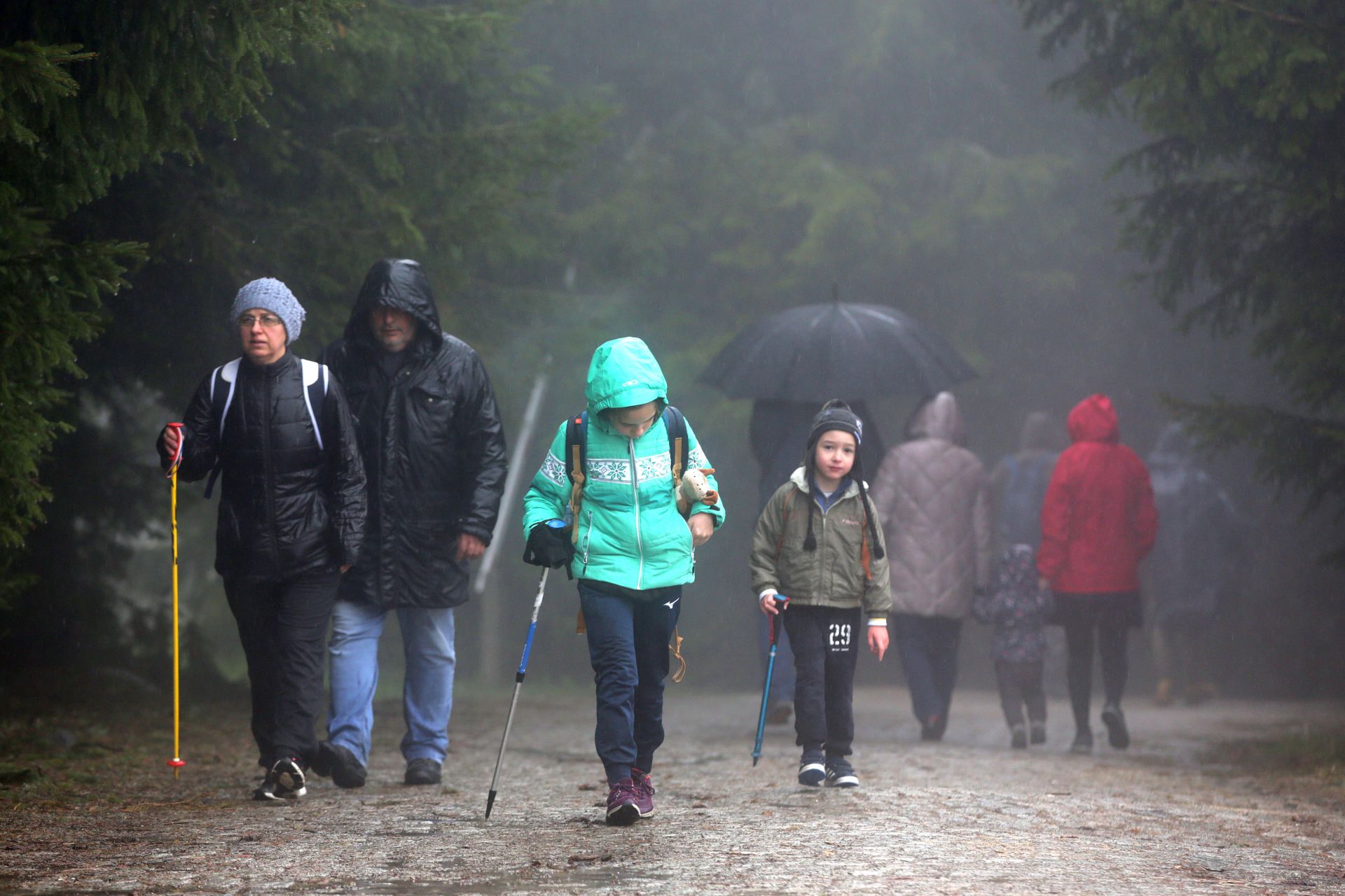 Въпреки дъждовното и мъгливо време мнозина се възползваха от възможността да изкарат част от неделния ден в планината