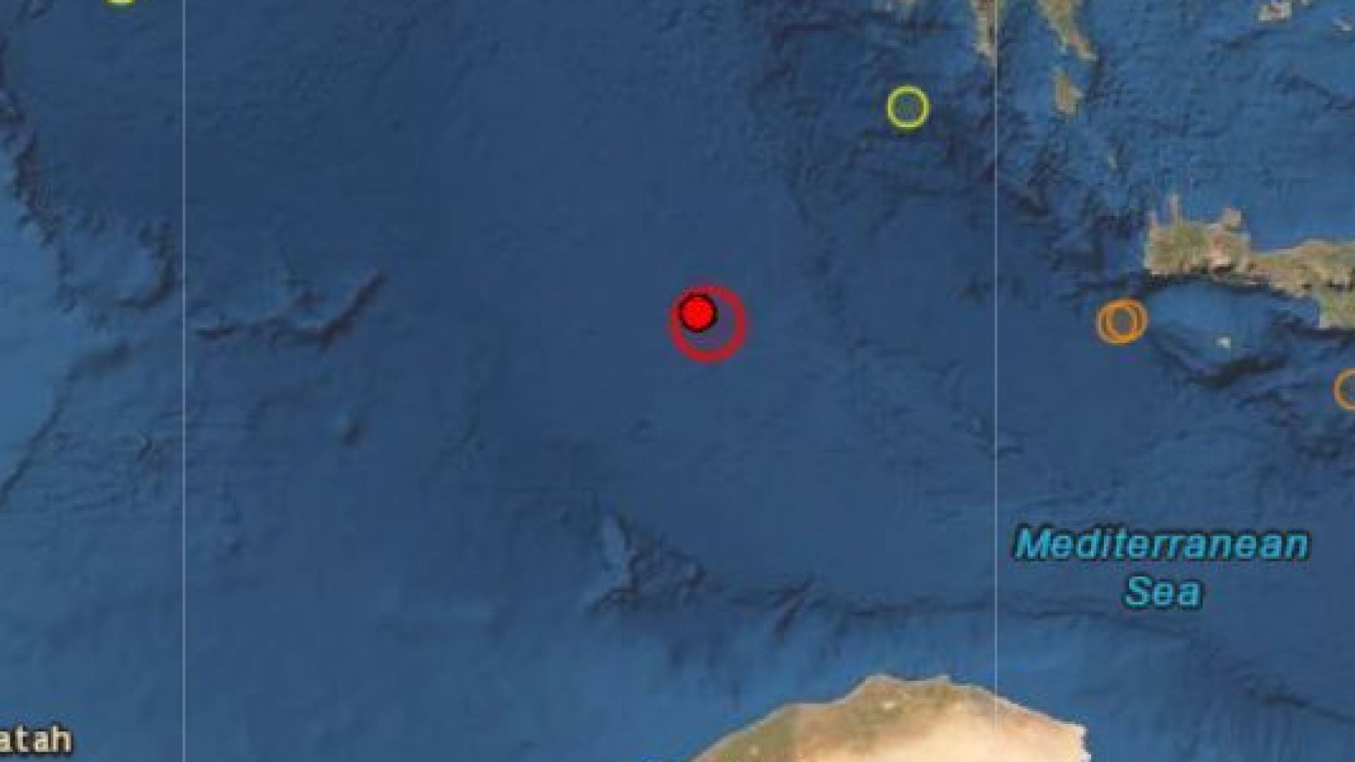 Земетресение от 5,8 по Рихтер в Средиземно море