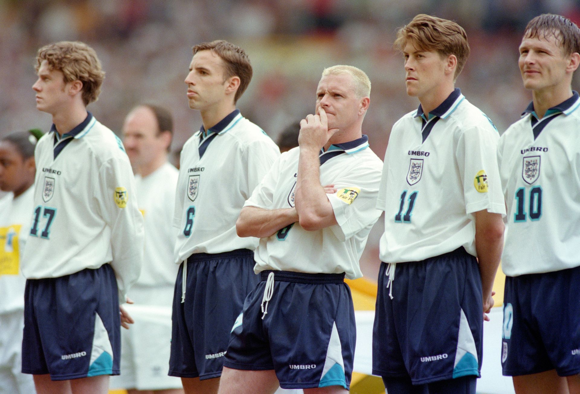 На откриването на Евро 96 в Англия, където не изглежда особено впечатлен от церемонията