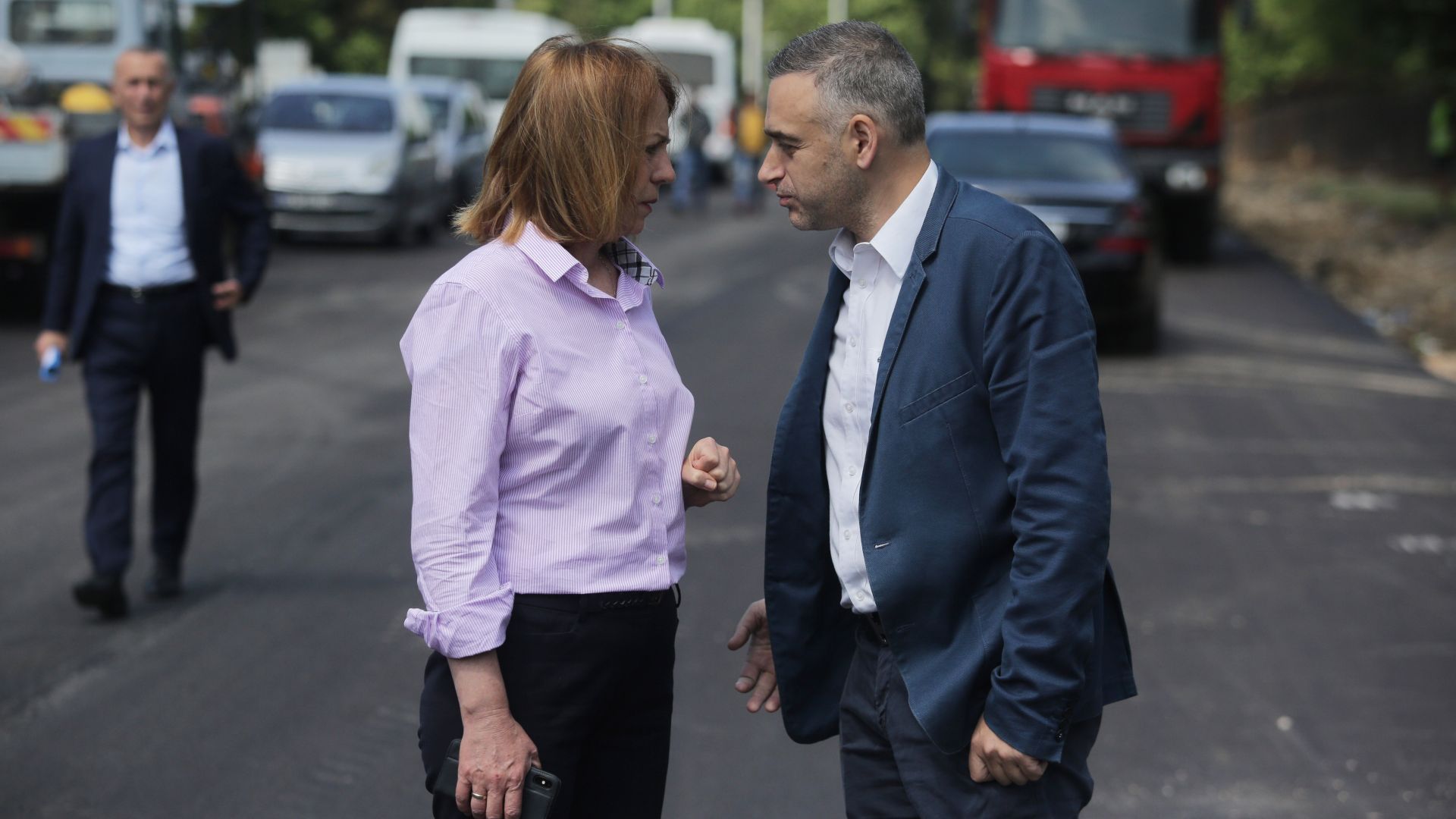 Столичният кмет Йорданка Фандъкова разгледа как върви ремонта на бул