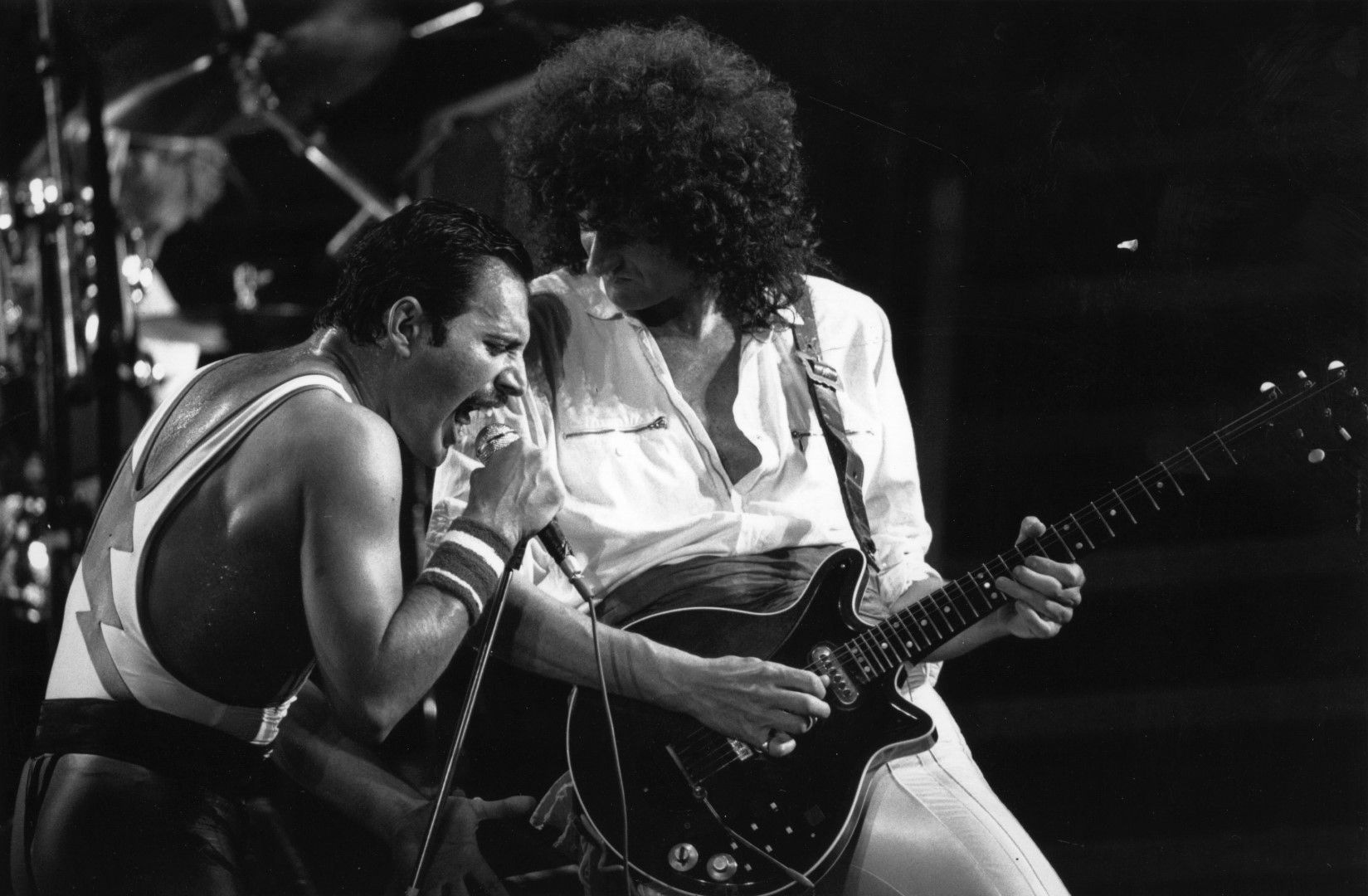 3 септември 1984 г. Фреди Меркюри и Браян Мей на концерт на Queen