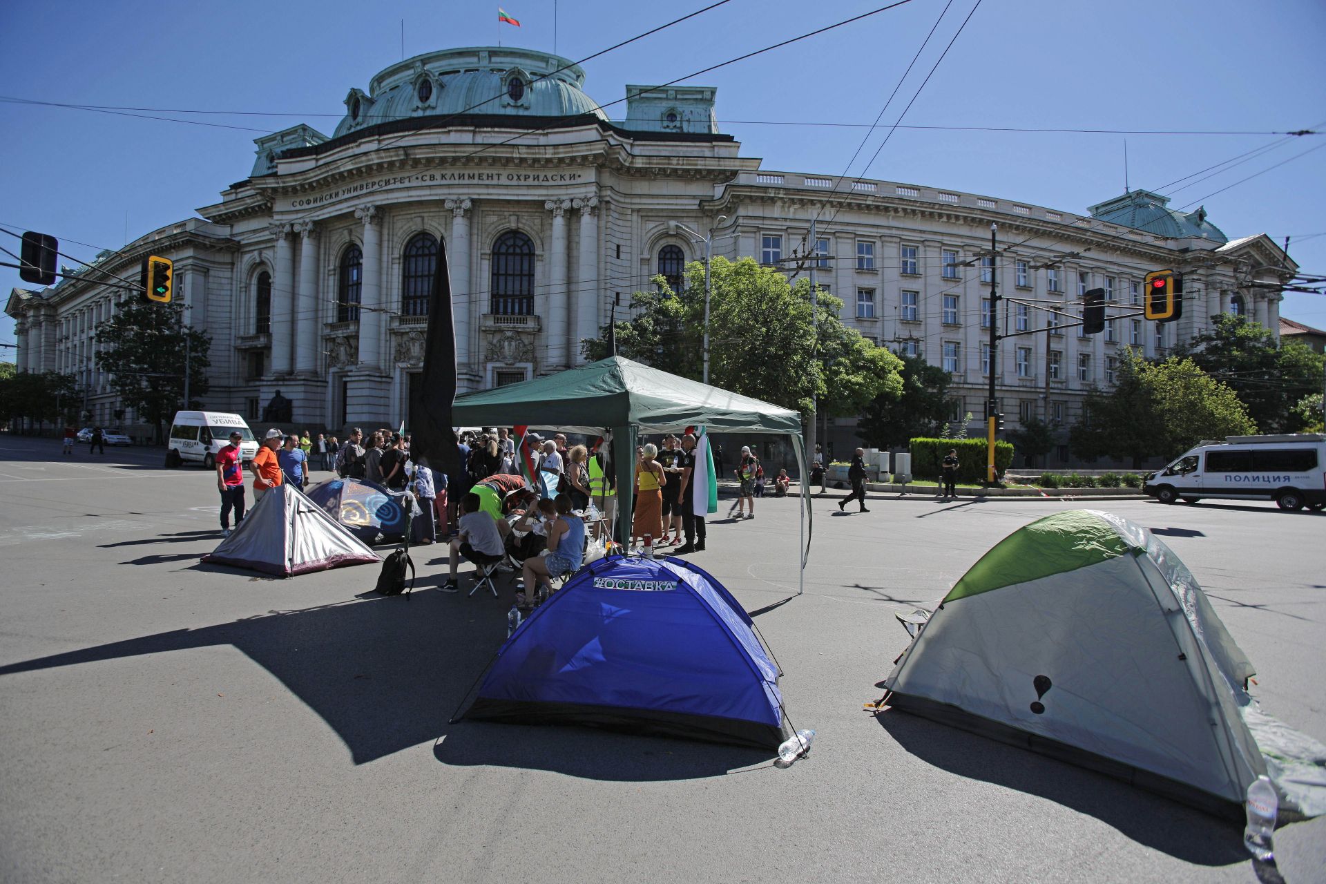 Палатковият лагер при Ректората в София