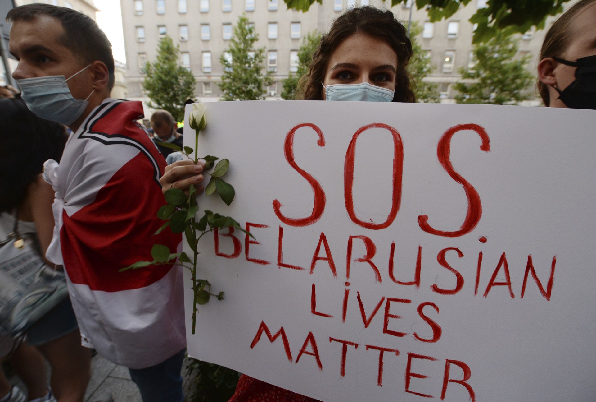 В Полша имаше също протест срещу насилието в Беларус