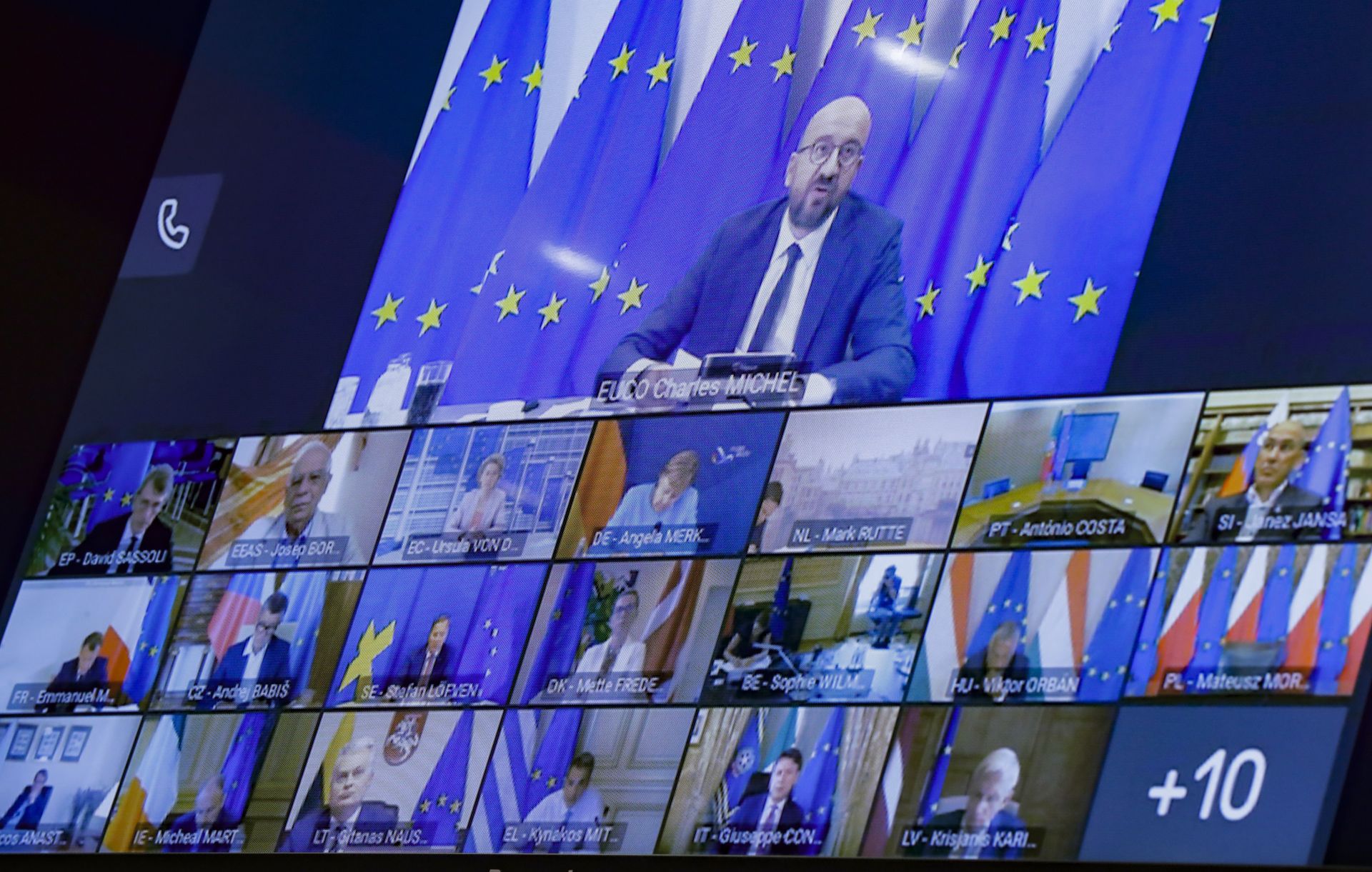 Шарл Мишел води видеоконферентната среща с евролидерите