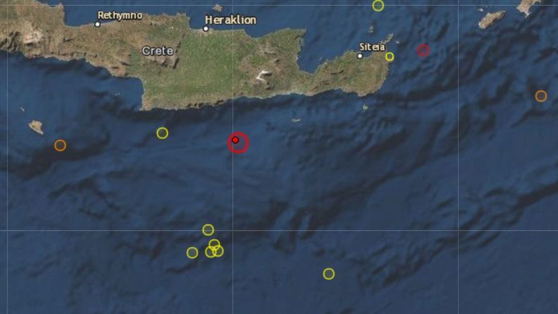 Силно земетресение край остров Крит
