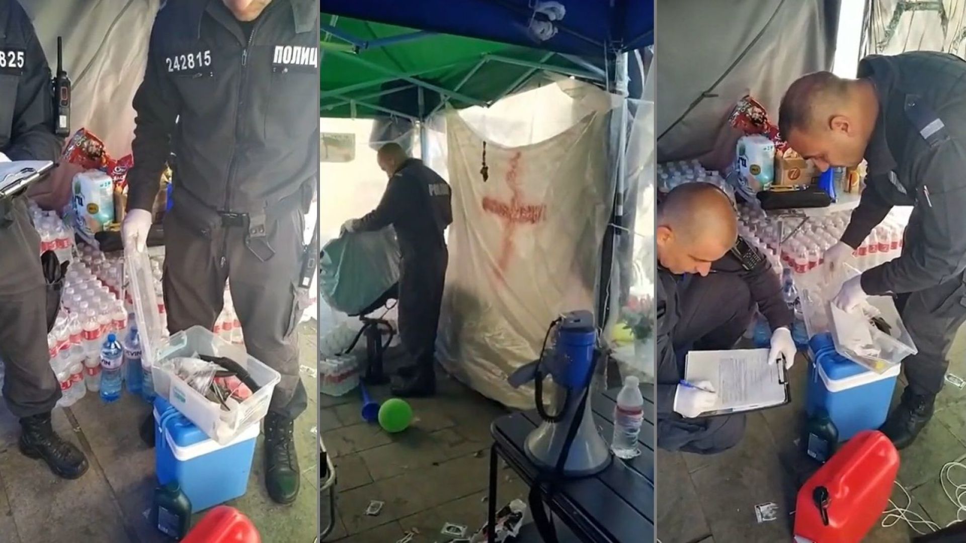 Обискираха палатките на майките от "Системата ни убива" (видео)