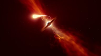 Учени видяха как черна дупка превръща звезда в спагети (видео)