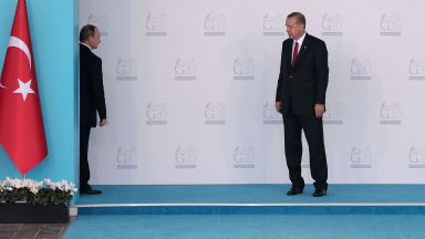 Президентите на Турция и Русия Реджеп Тайип Ердоган и Владимир