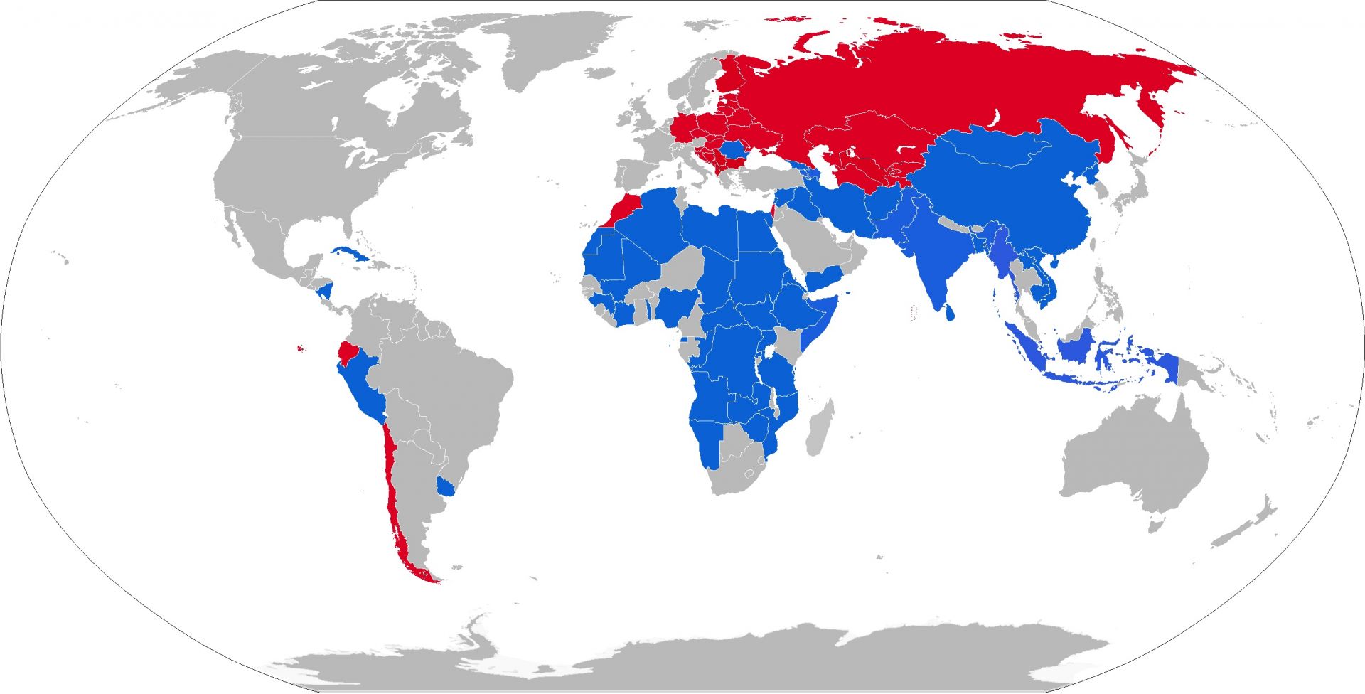Страните в синьо все още използват Т-55