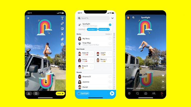 Snapchat стартира видео споделяне Spotlight 