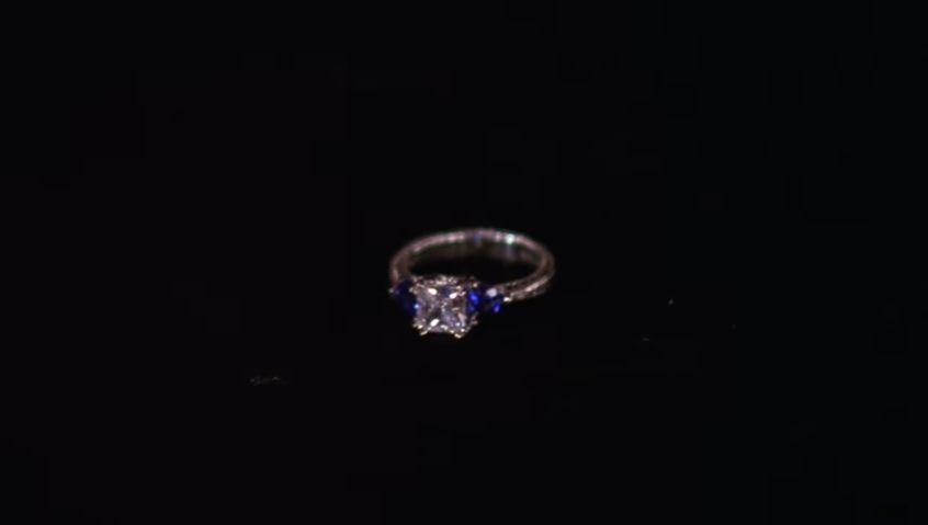 The ring with which Chandler proposes to Monica "Friends"