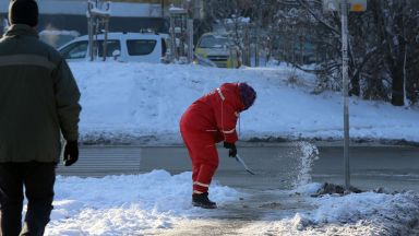 Почистването на улици и булеварди след обилния снеговалеж в столицата